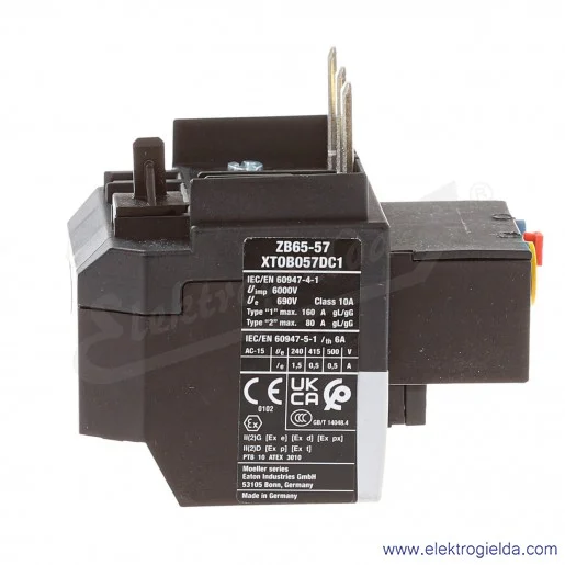 Przekaźnik termiczny 278459, ZB65-57, 1NO1NC, 57-65A, klasa 10 Przekaźnik termiczny 278459, ZB65-57, 1NO1NC, 57-65A, klasa 10