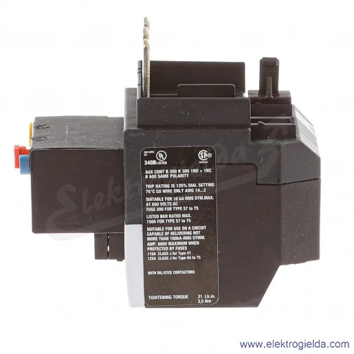 Przekaźnik termiczny 278459, ZB65-57, 1NO1NC, 57-65A, klasa 10 Przekaźnik termiczny 278459, ZB65-57, 1NO1NC, 57-65A, klasa 10