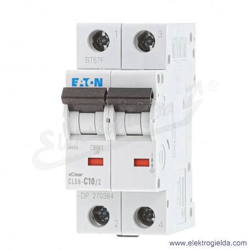 Wyłącznik nadprądowy 270384, CLS6-C10/2, 2P, typ C, 10A, 400VAC, 6kA Wyłącznik nadprądowy 270384, CLS6-C10/2, 2P, typ C, 10A, 400VAC, 6kA