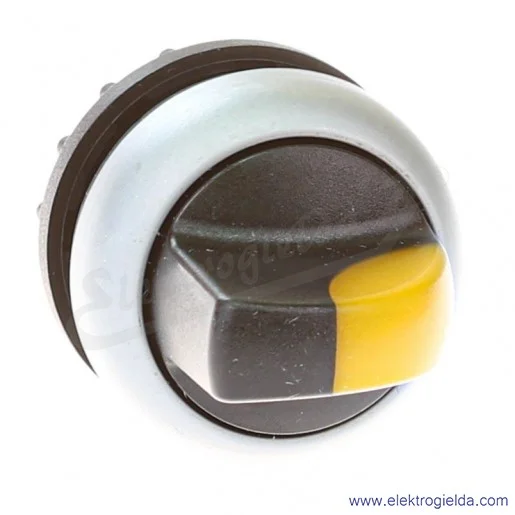 Napęd przełącznika M22-WRLK3-Y, piórkowy żółty, 3 położeniowy 1-0-2, z podświetleniem, stabilny Napęd przełącznika M22-WRLK3-Y, piórkowy żółty, 3 położeniowy 1-0-2, z podświetleniem, stabilny