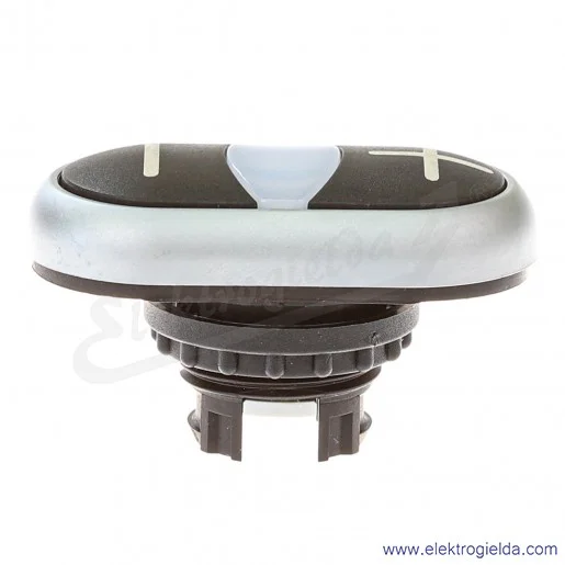 Napęd przycisku 218145, M22-DDL-S-X4/X5, czarny podwójny, + i -, z podświetleniem, samopowrotny, IP66 Napęd przycisku 218145, M22-DDL-S-X4/X5, czarny podwójny, + i -, z podświetleniem, samopowrotny, IP66