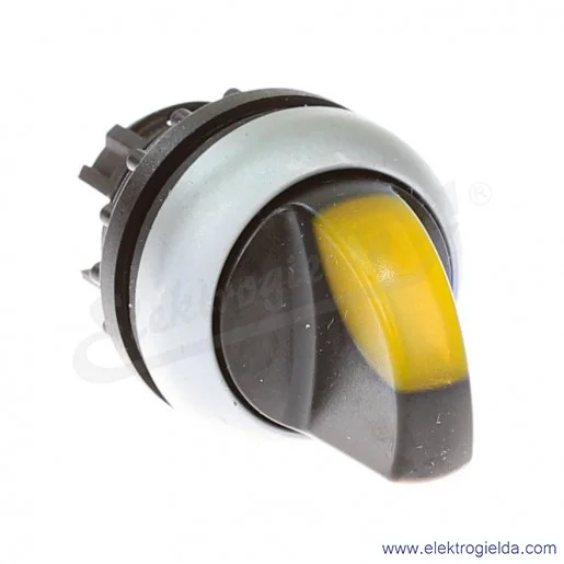 Napęd przełącznika 216829, M22-WRLK-Y, piórkowy żółty, 2 położeniowy 0-1, z podświetleniem, stabilny Napęd przełącznika 216829, M22-WRLK-Y, piórkowy żółty, 2 położeniowy 0-1, z podświetleniem, stabilny