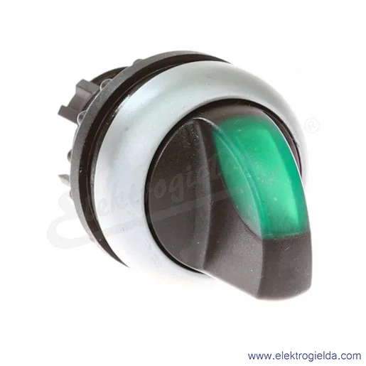 Napęd przełącznika 216847, M22-WRLK3-G, piórkowy, zielony, 3 położeniowy 1-0-2, z podświetleniem, stabilny Napęd przełącznika 216847, M22-WRLK3-G, piórkowy, zielony, 3 położeniowy 1-0-2, z podświetleniem, stabilny