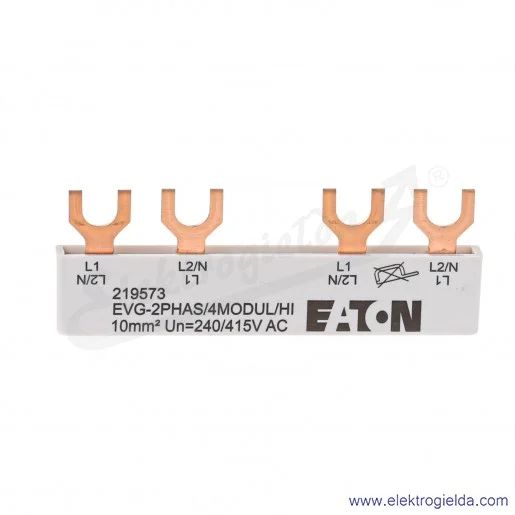 Szyna łączeniowa 219573, EVG-2PHAS/4MODUL/HI 2P, 4 modułowa, 2 fazowa, 415VAC Szyna łączeniowa 219573, EVG-2PHAS/4MODUL/HI 2P, 4 modułowa, 2 fazowa, 415VAC