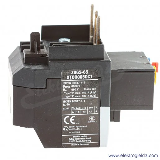 Przekaźnik termiczny 278460, ZB65-65, 1NO1NC, 50-65A, klasa 10 Przekaźnik termiczny 278460, ZB65-65, 1NO1NC, 50-65A, klasa 10