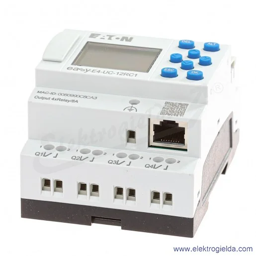 Przekaźnik programowalny 197211, EASY-E4-UC-12RC1, 12-24VDC, 24VAC, 8 wejść cyfrowych, 4 wejścia analogowe, 4 wyjścia cyfrowe Przekaźnik programowalny 197211, EASY-E4-UC-12RC1, 12-24VDC, 24VAC, 8 wejść cyfrowych, 4 wejścia analogowe, 4 wyjścia cyfrowe