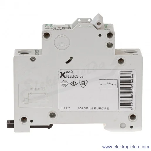 Wyłącznik nadprądowy 242196, PLSM-C3, 1P, typ C, 3A, 10kA, 230VAC Wyłącznik nadprądowy 242196, PLSM-C3, 1P, typ C, 3A, 10kA, 230VAC