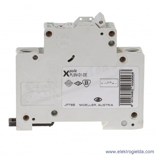 Wyłącznik instalacyjny 246006, PLSM-D1, 1P, typ D, 1A, 230/400VAC Wyłącznik instalacyjny 246006, PLSM-D1, 1P, typ D, 1A, 230/400VAC