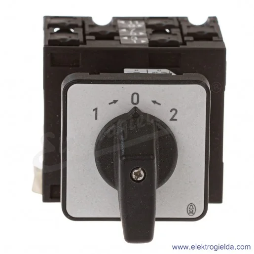 Przełącznik 023870, T3-3-8216/E, 3P, 13kW, 32A, 1-0-2, z samopowrotem do 0 Przełącznik 023870, T3-3-8216/E, 3P, 13kW, 32A, 1-0-2, z samopowrotem do 0