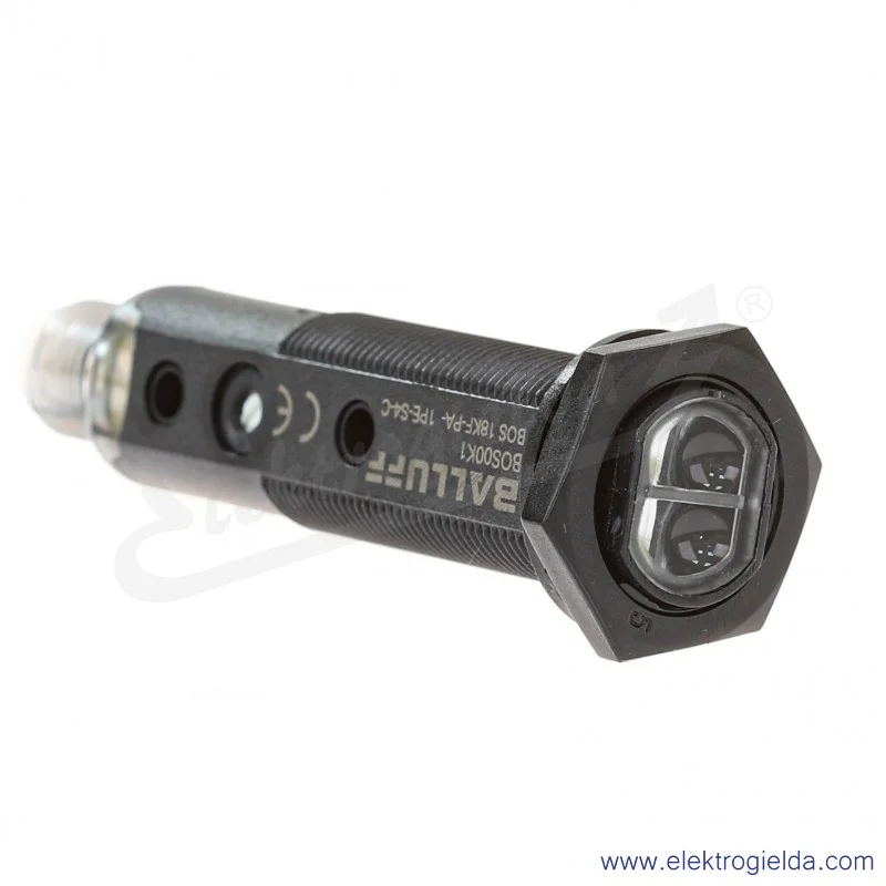 Czujnik odbiciowy BOS 18KF-PA-1PE-S4-C, BOS00K1 optoelektroniczny jednokierunkowy, złącze 12x1 4P Czujnik odbiciowy BOS 18KF-PA-1PE-S4-C, BOS00K1 optoelektroniczny jednokierunkowy, złącze 12x1 4P