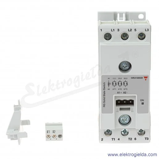 Przekaźnik półprzewodnikowy RGCM3A60D15GKE napięcie sterujące 4-32VDC, 20A, 42..600VAC Przekaźnik półprzewodnikowy RGCM3A60D15GKE napięcie sterujące 4-32VDC, 20A, 42..600VAC