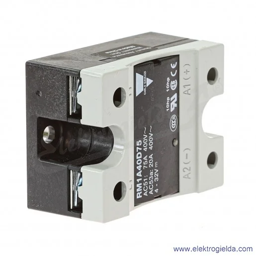 Przekaźnik półprzewodnikowy RM1A40D75, 3-32VDC, 75A, 42..440VAC Przekaźnik półprzewodnikowy RM1A40D75, 3-32VDC, 75A, 42..440VAC