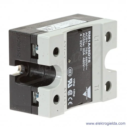 Przekaźnik półprzewodnikowy RM1A48D75, 4-32VDC, 75A, 42..530VAC Przekaźnik półprzewodnikowy RM1A48D75, 4-32VDC, 75A, 42..530VAC