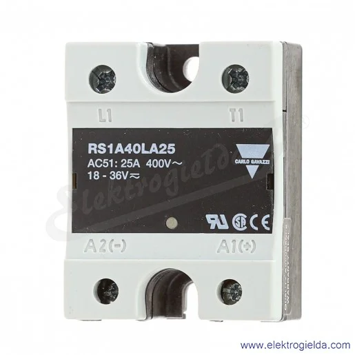 Przekaźnik półprzewodnikowy RS1A40LA25 18-36AC/DC, 25A, 42..440VAC Przekaźnik półprzewodnikowy RS1A40LA25 18-36AC/DC, 25A, 42..440VAC