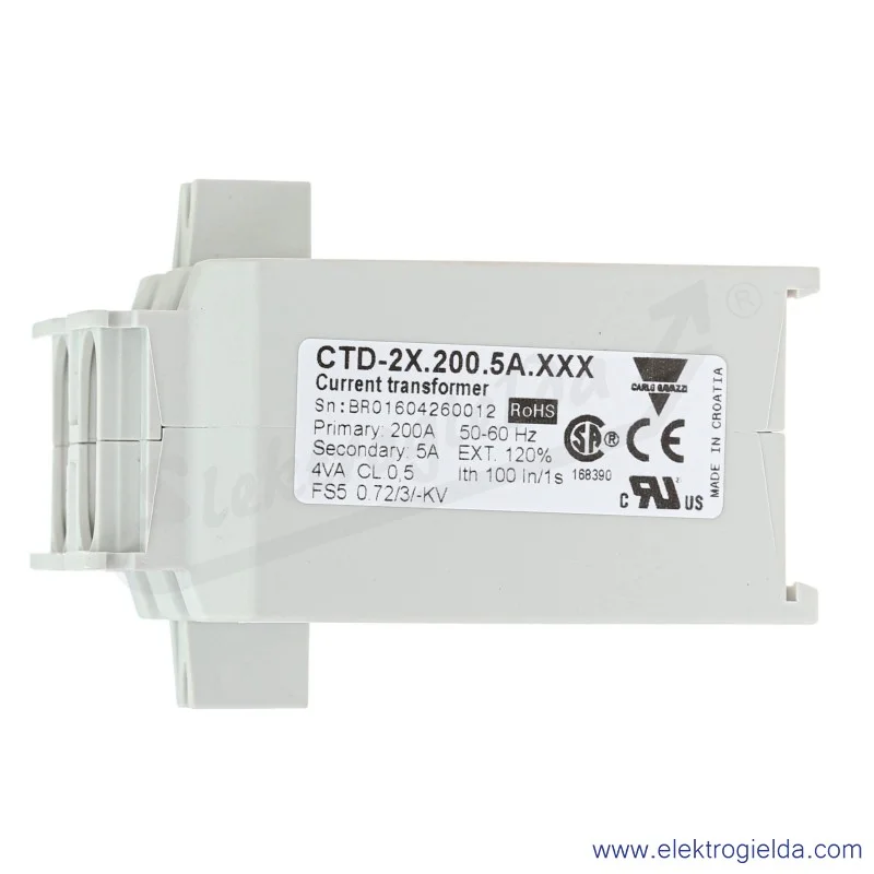 Przekładnik prądowy CTD2X2005AXXX, CTD2X (TAD3) 200/5A, otwór fi 24mm, 45..65Hz Przekładnik prądowy CTD2X2005AXXX, CTD2X (TAD3) 200/5A, otwór fi 24mm, 45..65Hz
