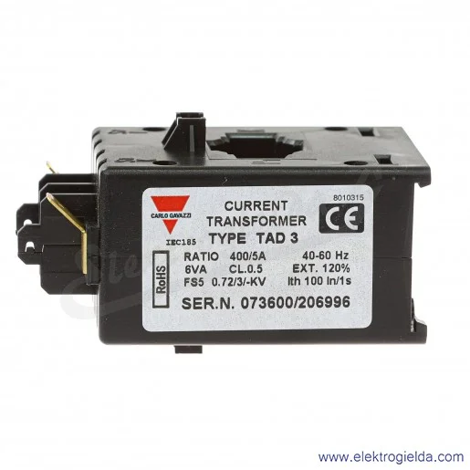 Przekładnik prądowy CTD3X TAD3 400/5A, otwór 41mm Przekładnik prądowy CTD3X TAD3 400/5A, otwór 41mm
