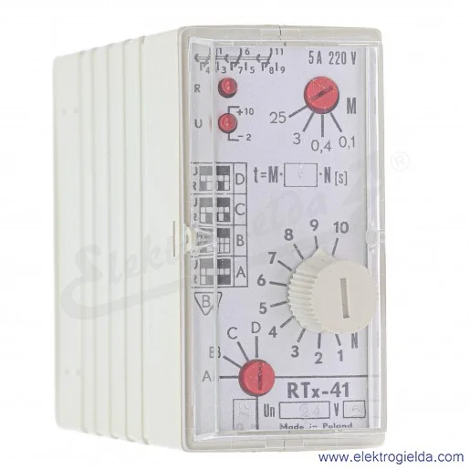 Przekaźnik czasowy 604.002.01.031, RTX41, 24VAC/DC, 0.1-250s Przekaźnik czasowy 604.002.01.031, RTX41, 24VAC/DC, 0.1-250s