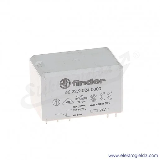 Przekaźnik mocy 66.22.9.024.0000 2P 30A 24V DC Przekaźnik mocy 66.22.9.024.0000 2P 30A 24V DC