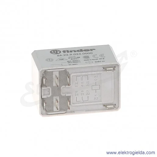 Przekaźnik mocy 66.22.9.024.0000 2P 30A 24V DC Przekaźnik mocy 66.22.9.024.0000 2P 30A 24V DC