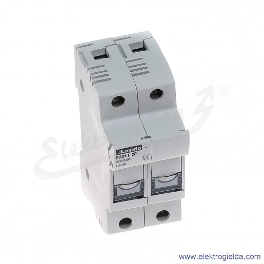 Podstawa bezpiecznikowa FB01F2P 10x38mm 2P Podstawa bezpiecznikowa FB01F2P 10x38mm 2P