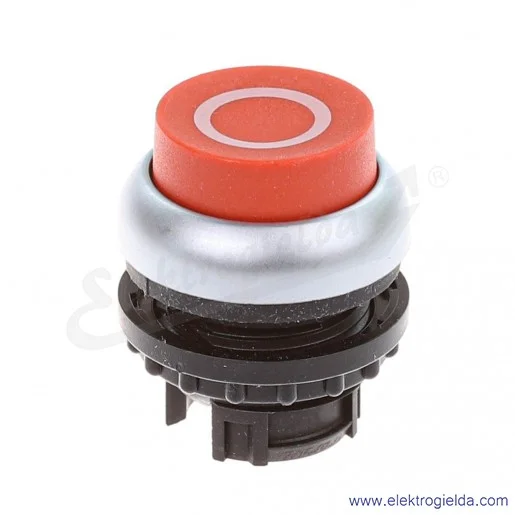 Napęd przycisku 216655, M22-DH-R-X0, czerwony, biały symbol "O", IP67, samopowrotny Napęd przycisku 216655, M22-DH-R-X0, czerwony, biały symbol "O", IP67, samopowrotny