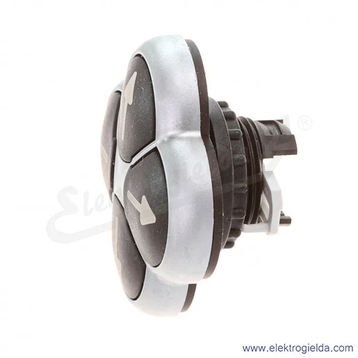 Napęd przycisku 286336, M22-D4-S-X7, czarny, 4 pozycyjny "koniczynka" strzałki, z samopowrotem, IP66 Napęd przycisku 286336, M22-D4-S-X7, czarny, 4 pozycyjny "koniczynka" strzałki, z samopowrotem, IP66