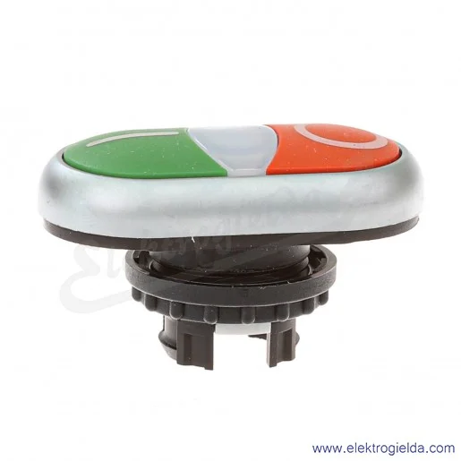 Napęd przycisku 216700, M22-DDL-GR-X1/X0, podwójny, zielono-czerwony z podświetleniem "I,0", samopowrotny, IP66 Napęd przycisku 216700, M22-DDL-GR-X1/X0, podwójny, zielono-czerwony z podświetleniem "I,0", samopowrotny, IP66