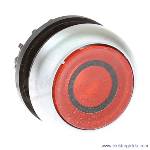Napęd przycisku 216957, M22-DRL-R-X0, czerwony z podświetleniem, symbol "O", bez samopowrotu, IP67 Napęd przycisku 216957, M22-DRL-R-X0, czerwony z podświetleniem, symbol "O", bez samopowrotu, IP67
