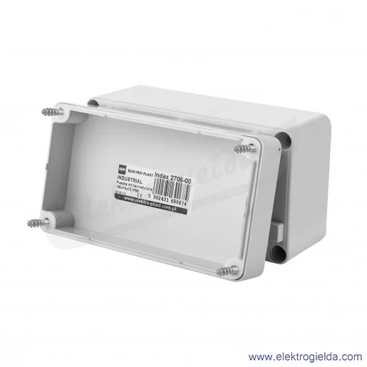 Puszka natynkowa 2705-00, 135x74x72mm, szara RAL7035, wewnętrzne wymiary 130X69X57mm, IP65 Puszka natynkowa 2705-00, 135x74x72mm, szara RAL7035, wewnętrzne wymiary 130X69X57mm, IP65