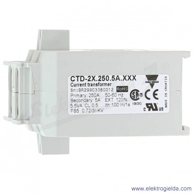 Przekładnik prądowy CTD2X TAD3 250/5A, otwór 24mm, klasa dokładności 0.5 Przekładnik prądowy CTD2X TAD3 250/5A, otwór 24mm, klasa dokładności 0.5