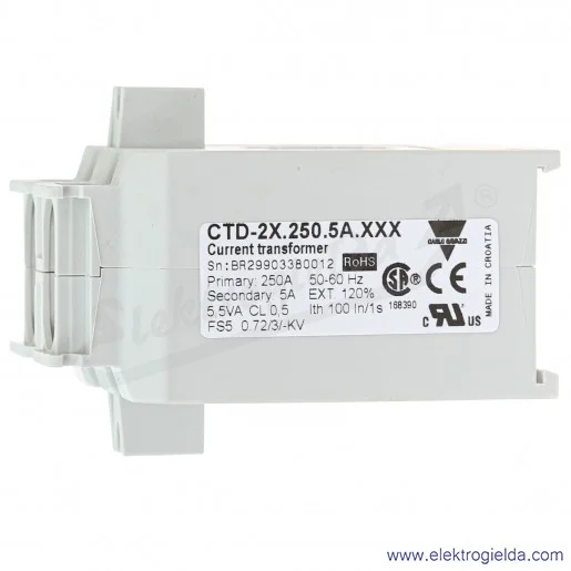Przekładnik prądowy CTD2X TAD3 250/5A, otwór 24mm, klasa dokładności 0.5 Przekładnik prądowy CTD2X TAD3 250/5A, otwór 24mm, klasa dokładności 0.5