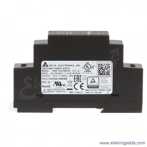 Zasilacz 12V 0.85A, 10W, zasilanie 90..264VAC Zasilacz 12V 0.85A, 10W, zasilanie 90..264VAC