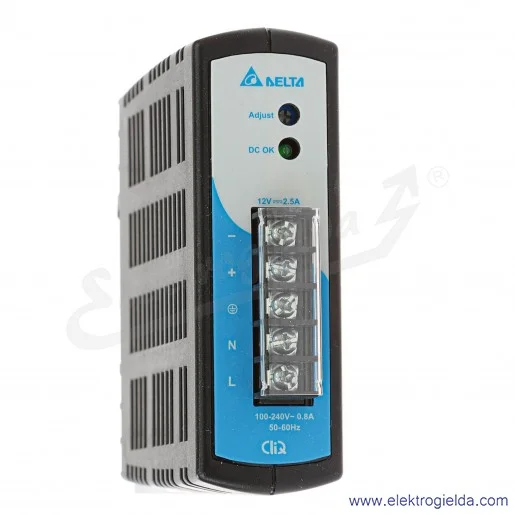 Zasilacz DRP-012V030W1AZ, 12VDC, 2.5A, 30W, zasilanie 85..264VAC lub 120..375VDC Zasilacz DRP-012V030W1AZ, 12VDC, 2.5A, 30W, zasilanie 85..264VAC lub 120..375VDC