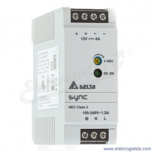 Zasilacz DRS-12V50W1NR, 12V 4.20A, 50W, zasilanie 85..264VAC lub 120..375VDC Zasilacz DRS-12V50W1NR, 12V 4.20A, 50W, zasilanie 85..264VAC lub 120..375VDC