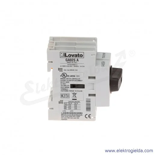 Rozłącznik GA025A 0-1 3P 25A montaż na szynę TH35 Rozłącznik GA025A 0-1 3P 25A montaż na szynę TH35