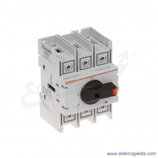 Rozłącznik GA160A 0-1 3P 160A montaż na szynę TH35 Rozłącznik GA160A 0-1 3P 160A montaż na szynę TH35
