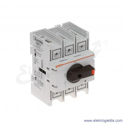 Rozłącznik GA063A 0-1 3P 63A montaż na szynę TH35 Rozłącznik GA063A 0-1 3P 63A montaż na szynę TH35