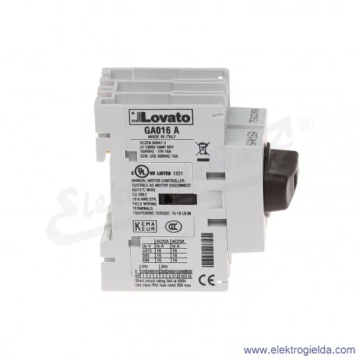 Rozłącznik GA016A 0-1 3P 16A montaż na szynę TH35 Rozłącznik GA016A 0-1 3P 16A montaż na szynę TH35