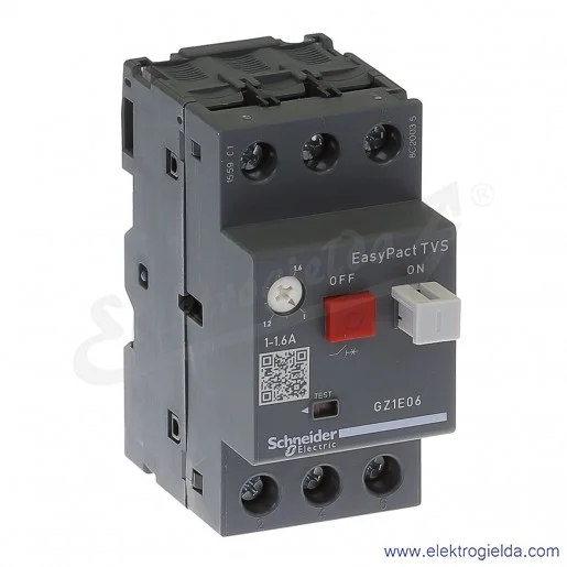 Wyłącznik silnikowy Termomagnetyczny GZ1E06 1-1,6A napęd przyciskowy Wyłącznik silnikowy Termomagnetyczny GZ1E06 1-1,6A napęd przyciskowy