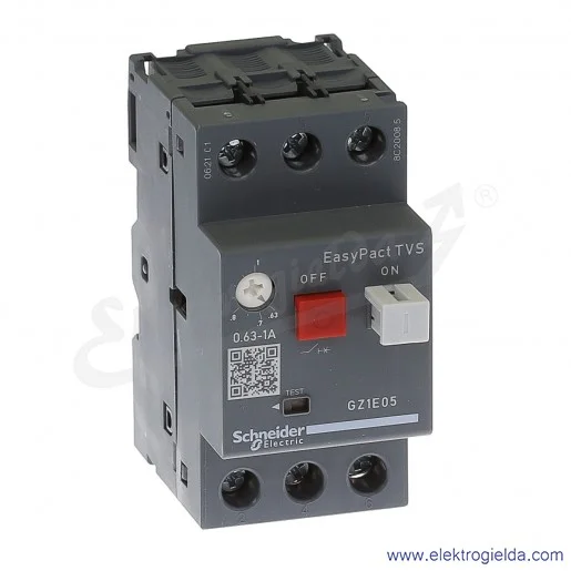 Wyłącznik silnikowy Termomagnetyczny GZ1E05 0,63-1A napęd przyciskowy Wyłącznik silnikowy Termomagnetyczny GZ1E05 0,63-1A napęd przyciskowy