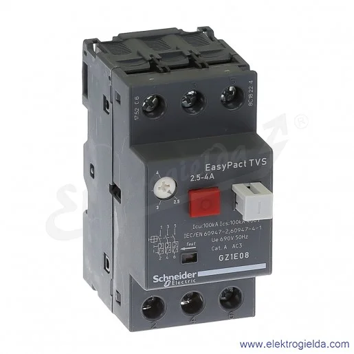 Wyłącznik silnikowy Termomagnetyczny GZ1E08 2,5-4A napęd przyciskowy Wyłącznik silnikowy Termomagnetyczny GZ1E08 2,5-4A napęd przyciskowy