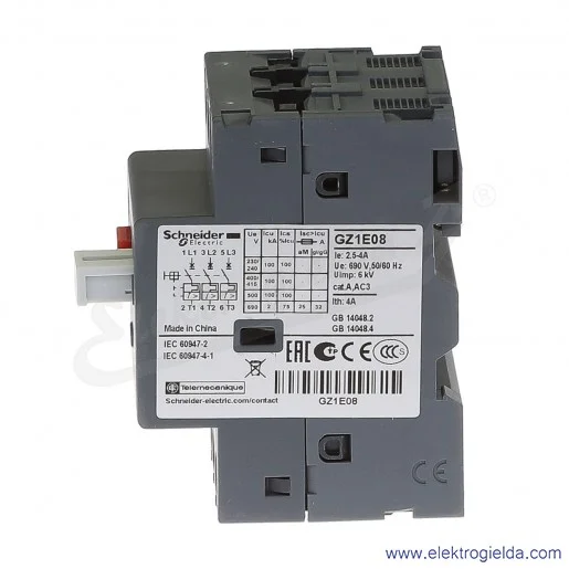 Wyłącznik silnikowy Termomagnetyczny GZ1E08 2,5-4A napęd przyciskowy Wyłącznik silnikowy Termomagnetyczny GZ1E08 2,5-4A napęd przyciskowy