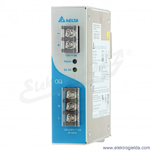 Zasilacz DRP-012V060W1AA, 12VDC 5.A, 60W, zasilanie 85..264VAC lub 120..375VDC Zasilacz DRP-012V060W1AA, 12VDC 5.A, 60W, zasilanie 85..264VAC lub 120..375VDC