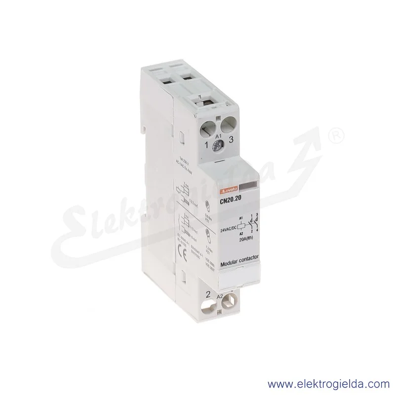 Stycznik modułowy CN2020024 2NO 24VAC/DC, Ith 20A Stycznik modułowy CN2020024 2NO 24VAC/DC, Ith 20A