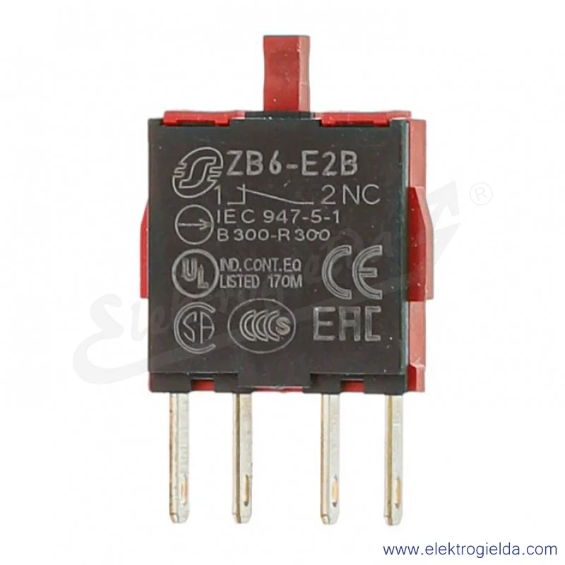 Styk pomocniczy ZB6E2B 1NC Faston, montaż czołowy Styk pomocniczy ZB6E2B 1NC Faston, montaż czołowy
