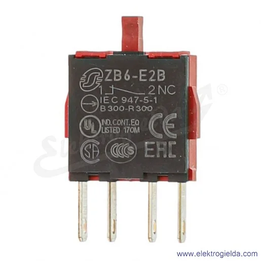 Styk pomocniczy ZB6E2B 1NC Faston, montaż czołowy Styk pomocniczy ZB6E2B 1NC Faston, montaż czołowy