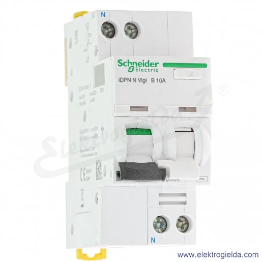 Wyłącznik nadprądowy iDPNNVigi6000-AC30-B10-1N AC 1P+N, typ B, 10A, z członem różnicowym Wyłącznik nadprądowy iDPNNVigi6000-AC30-B10-1N AC 1P+N, typ B, 10A, z członem różnicowym