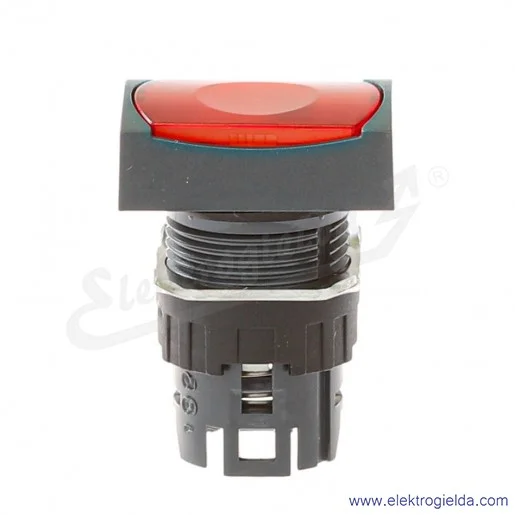 Napęd przycisku ZB6DW4 czerwony prostokątny, kryty, podświetlany, samopowrotny, fi 16mm, IP65