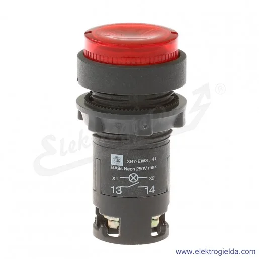 Przycisk wystający XB7EW3441P 1NO 230V czerwony podświetlany, samopowrotny Przycisk wystający XB7EW3441P 1NO 230V czerwony podświetlany, samopowrotny