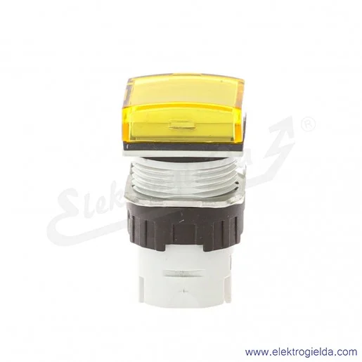 Główka lampki ZB6CV5 żółta kwadratowa, fi 16mm, IP65